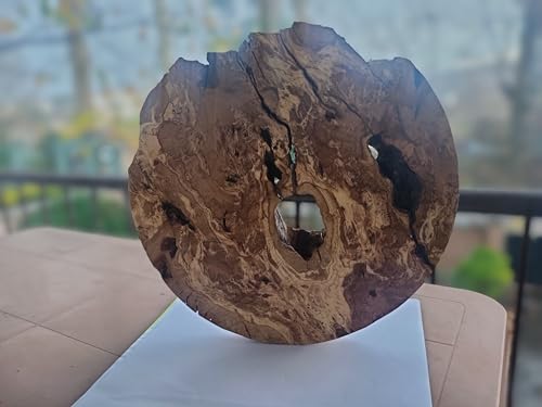 Live Edge Olive Wood Round Slab 16 inches for DIY and Epoxy Table, Ready to be Resin Table, Cleared Wood Slab for Epoxy Resin Project (Thickness 4.2cm) von skilled hands