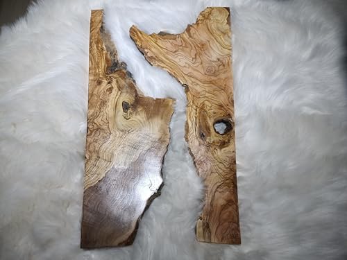 Live Edge Olive Wood Slab 24 inches for DIY and Epoxy River Table, Ready to be Resin Table, Cleared Wood Slab for Epoxy Resin (3 Sets) von skilled hands