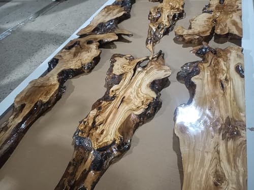 Live Edge Olive Wood Slab from Tree Branches for DIY and Epoxy, Ready to be Resin Table, Cleared Wood Slab for Epoxy Resin Projects (2 Sets(36-44 Pieces)) von skilled hands