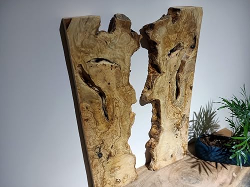 skilled hands Wurzelholzplatte aus Olivenholz für DIY Epoxid-Flusstisch, bereit für Harz, gereinigte Platte (6) von skilled hands