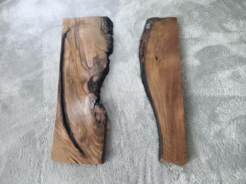 Live Edge Walnut Wood Slab for DIY and Epoxy River Table, Ready to be Resin Table, Cleared Wood Slab for Epoxy Resin Wood 50cm 60cm (50cm Length) von skilled hands