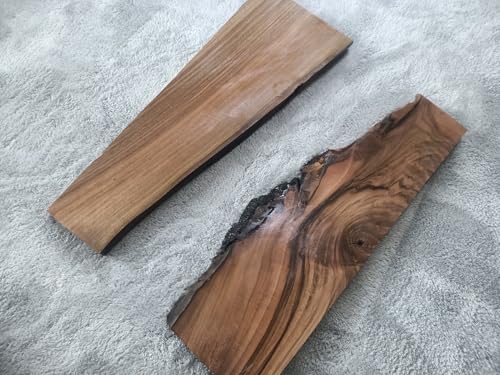 Live Edge Walnut Wood Slab for DIY and Epoxy River Table, Ready to be Resin Table, Cleared Wood Slab for Epoxy Resin Wood 50cm 60cm (60cm Length) von skilled hands