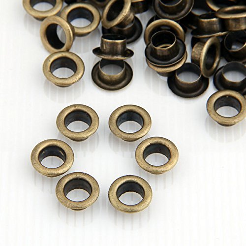 Skyllc® 200x Bronze Metall rund Ösen/Eyelets/Nieten Außendurchmesser 10mm von Skyllc