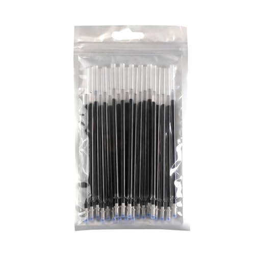 Skyrabbite Kugelschreiberminen Rot/Blau/Schwarz, 20 Stück Kugelschreiber Ersatzminen, Einziehbare Stift Nachfüllungen 0,38/0,5 mm Strichstärke, Kunststoff Kugelschreiber Minen (Schwarz 0.38mm) von skyrabbiter