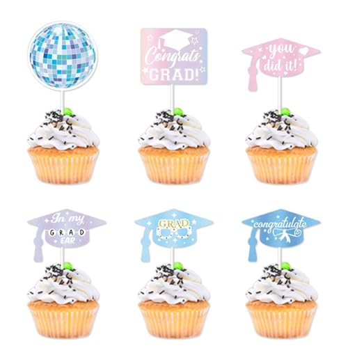 Skyrabbiter 2025 Graduierung Tortendeko Set, 24 Stück, Kuchen-Topper mit Glitzerkugel, 6 cm, Cupcake Toppers, Abschluss Deko, Bachelor Hut Deko für Abschlussfeier Party, Graduation Dekoration (24Pc) Skyrabbiter 2025 Graduierung Tortendeko Set, 24 Stück, Kuchen-Topper mit Glitzerkugel, 6 cm, Cupcake Toppers, Abschluss Deko, Bachelor Hut Deko für Abschlussfeier Party, Graduation Dekoration (24Pc) von skyrabbiter