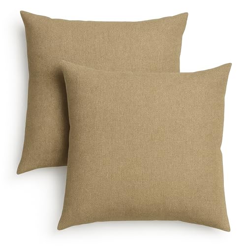 sleepling 2er Set 40 x 40 cm, Sofakissen mit Füllung und Bezug, Zierkissen aus robustem Polsterstoff, Dekokissen, Kopfkissen, Kissen für Couch, braun von sleepling
