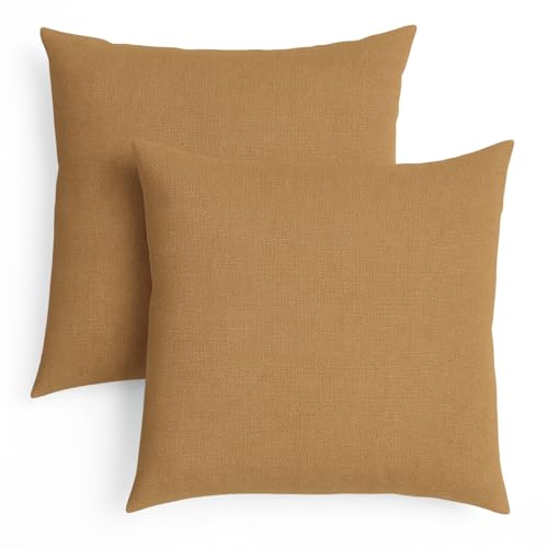 sleepling 2er Set 40 x 40 cm, Sofakissen mit Füllung und Bezug, Zierkissen aus robustem Polsterstoff, Dekokissen, Kopfkissen, Kissen für Couch, Ocker braun sleepling 2er Set 40 x 40 cm, Sofakissen mit Füllung und Bezug, Zierkissen aus robustem Polsterstoff, Dekokissen, Kopfkissen, Kissen für Couch, Ocker braun von sleepling