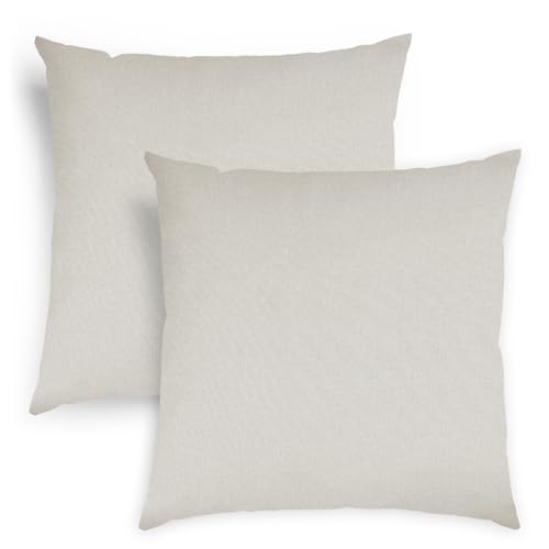 sleepling 2er Set 40 x 40 cm, Sofakissen mit Füllung und Bezug, Zierkissen aus robustem Polsterstoff, Dekokissen, Kopfkissen, Kissen für Couch, beige von sleepling