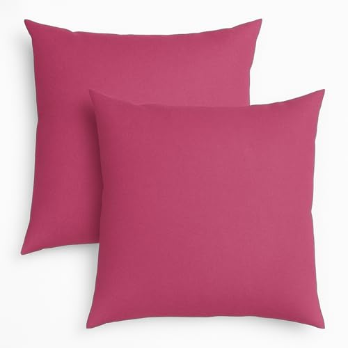 sleepling 2er Set 40 x 40 cm, Sofakissen mit Füllung und Bezug, Zierkissen aus robustem Polsterstoff, Dekokissen, Kopfkissen, Kissen für Couch, pink von sleepling