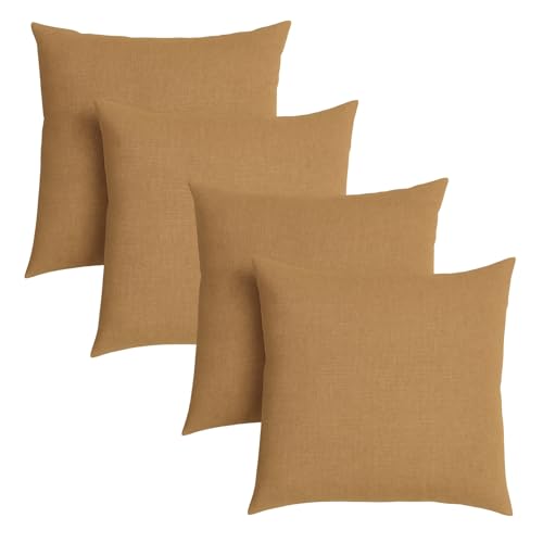 sleepling 4er Set 40 x 40 cm, Sofakissen mit Füllung und Bezug, Zierkissen aus robustem Polsterstoff, Dekokissen, Kopfkissen, Kissen für Couch, Ocker braun sleepling 4er Set 40 x 40 cm, Sofakissen mit Füllung und Bezug, Zierkissen aus robustem Polsterstoff, Dekokissen, Kopfkissen, Kissen für Couch, Ocker braun von sleepling