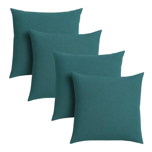 sleepling 4er Set 40 x 40 cm, Sofakissen mit Füllung und Bezug, Zierkissen aus robustem Polsterstoff, Dekokissen, Kopfkissen, Kissen für Couch, Petrol sleepling 4er Set 40 x 40 cm, Sofakissen mit Füllung und Bezug, Zierkissen aus robustem Polsterstoff, Dekokissen, Kopfkissen, Kissen für Couch, Petrol von sleepling