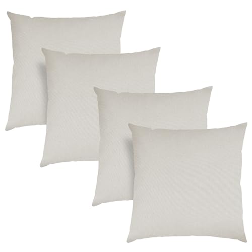 sleepling 4er Set 40 x 40 cm, Sofakissen mit Füllung und Bezug, Zierkissen aus robustem Polsterstoff, Dekokissen, Kopfkissen, Kissen für Couch, beige von sleepling