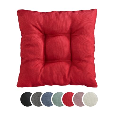 sleepling Stuhlkissen 2er-Set, weicher Möbelstoff, 38 x 38 cm, Sitzkissen in Farbe rot von sleepling