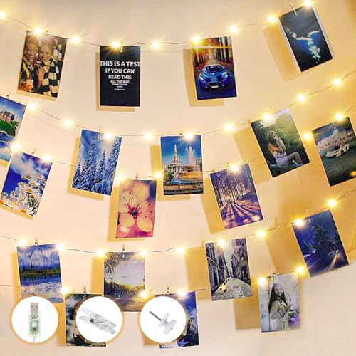 slochi Foto Lichterkette, 5M 50LED USB Fotoclips mit Klammern für Fotos mit 30 Klammern Bilder für Zimmer Wohnzimmer Weihnachten Hochzeiten Warmweiß slochi Foto Lichterkette, 5M 50LED USB Fotoclips mit Klammern für Fotos mit 30 Klammern Bilder für Zimmer Wohnzimmer Weihnachten Hochzeiten Warmweiß von slochi