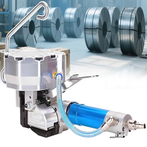 smafoseedding Handelsbewegungsmaschine Mit Pneumatischer Stahl: 4200n Spannung + 6300n Klemmkraft, All-In-One-Pneumatik-Stahl-Gurtwerkzeug Für 19-Mm-Stahlspulen & Holz von smafoseedding