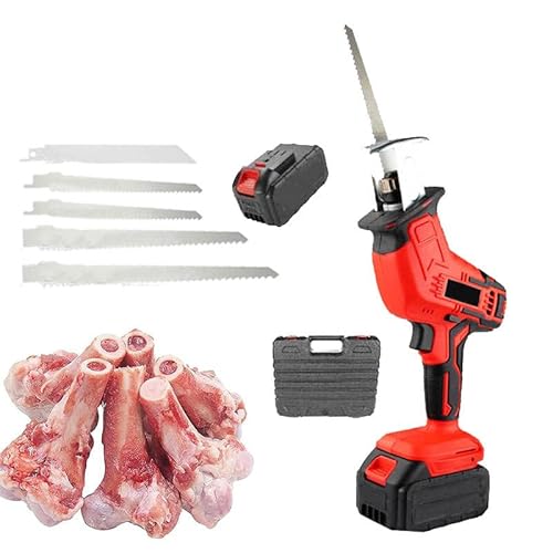 smafoseedding Handgeführte Elektrische Fleischersäge, Elektrischer Knochenschneider, Gewicht Ca. 2 Kg, Geeignet Für Den Gewerblichen Und Privaten Gebrauch, Schnelles Schneiden Von Fleisch, Knochen von smafoseedding