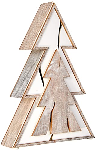 Small Foot Leuchttanne Baumscheiben Holz, im schicken Shabby-Chic-Design, mit unterschiedlichen Holzschnitten in braun und weiß, Weihnachtsdekoration mit batteriebetriebener Beleuchtung Dekoartikel, 11002 Small Foot Leuchttanne Baumscheiben Holz, im schicken Shabby-Chic-Design, mit unterschiedlichen Holzschnitten in braun und weiß, Weihnachtsdekoration mit batteriebetriebener Beleuchtung Dekoartikel, 11002 von Small Foot