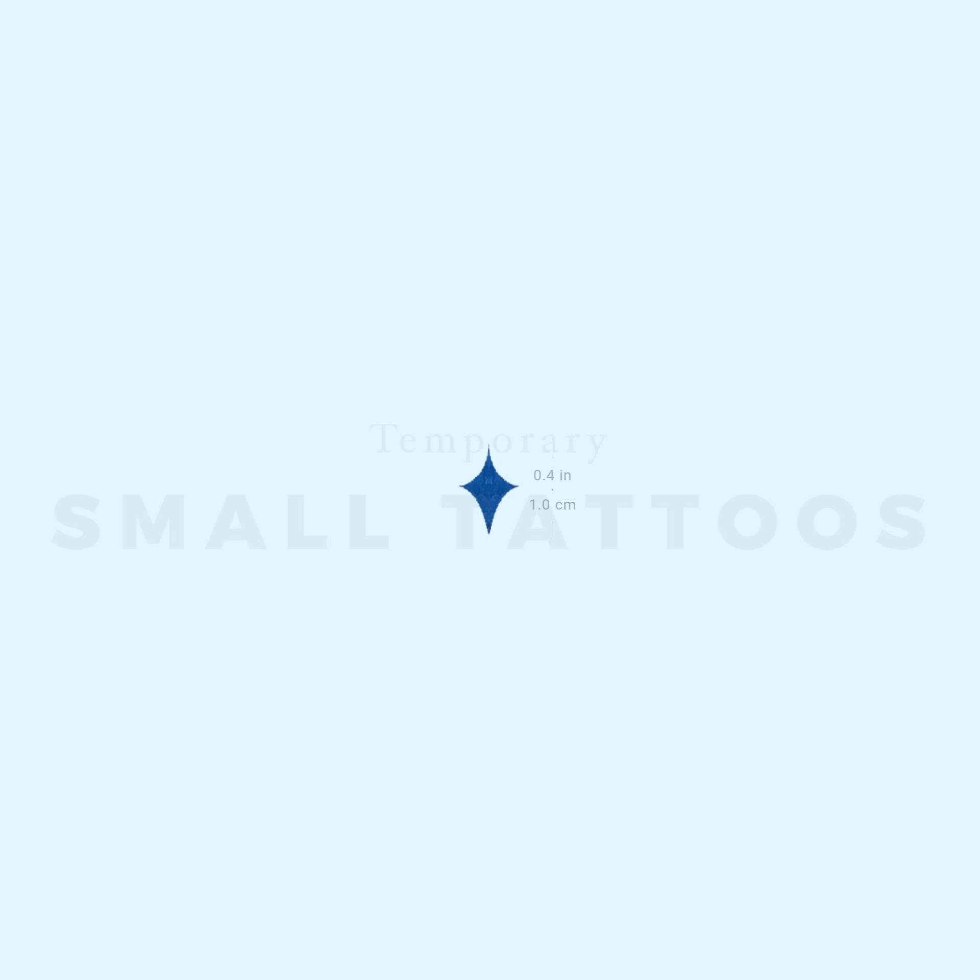 Blauer Nordstern Temporäres Tattoo Von Zihee | 3Er Set von smalltattoos