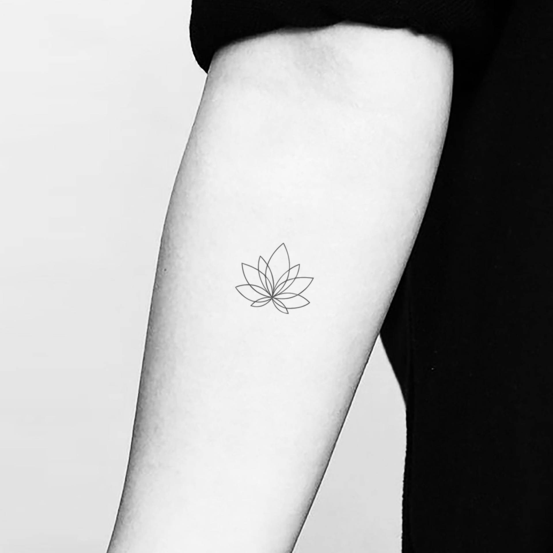 Fine Line Lotus Temporäres Tattoo | 3Er Set von smalltattoos