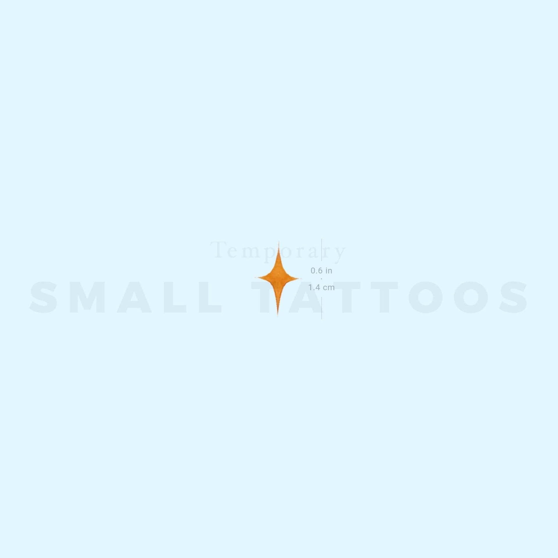 Gelber Nordstern Temporäres Tattoo Von Zihee | 3Er Set von smalltattoos
