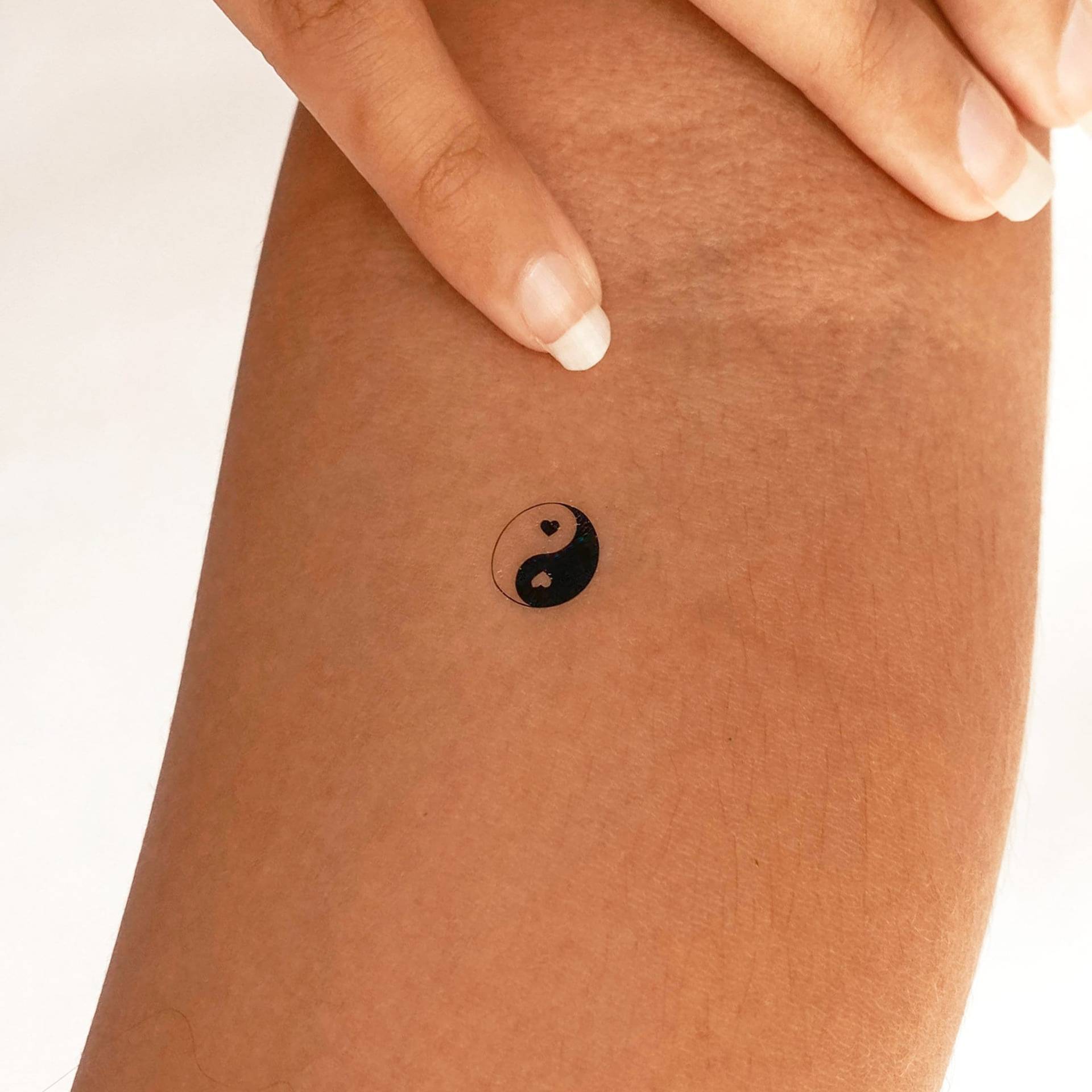 Kleines Herz Yin Yang Temporäres Tattoo | 3Er Set von smalltattoos