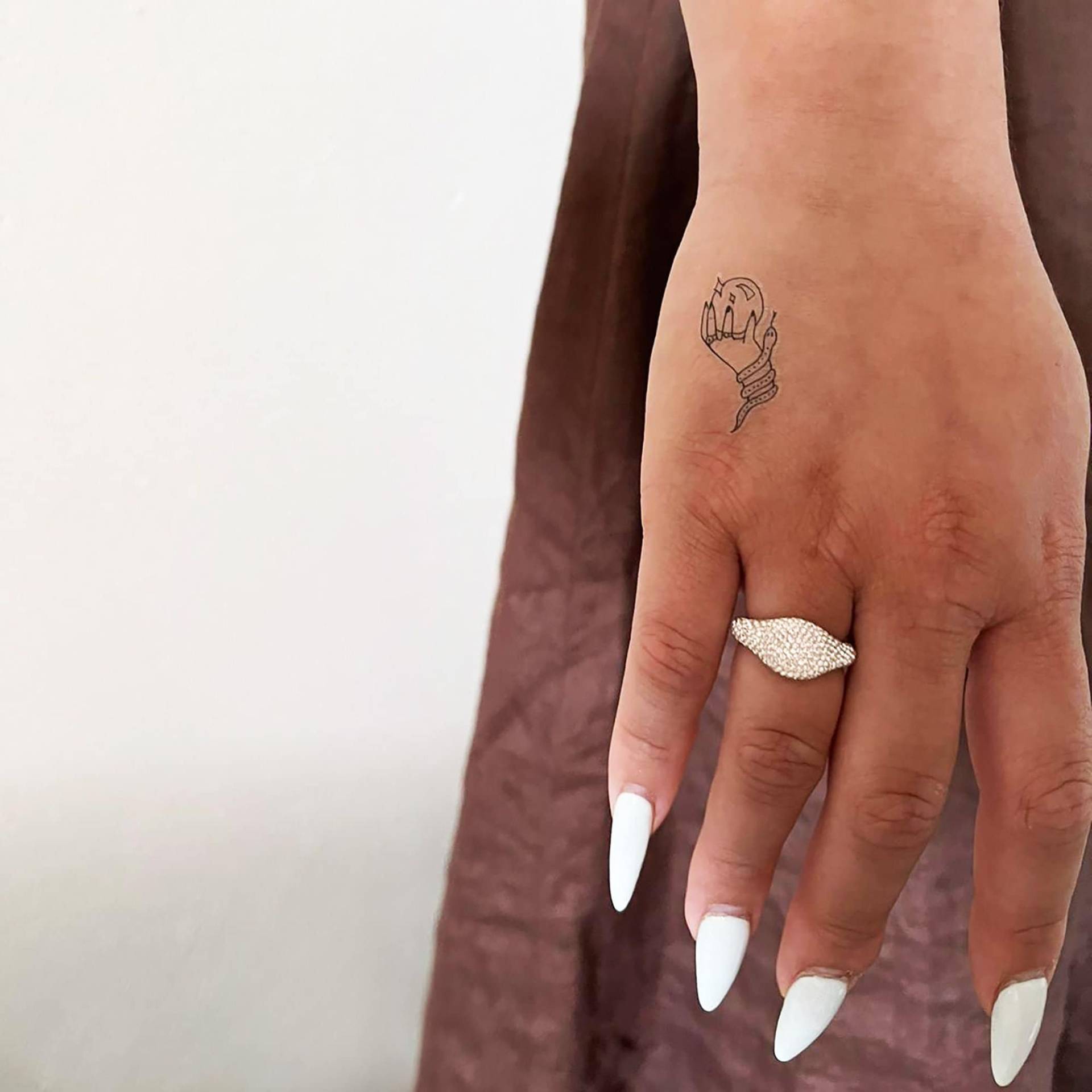 Kristallkugel Mit Wahrsagerin Hand Temporäres Tattoo | 3Er Set von smalltattoos