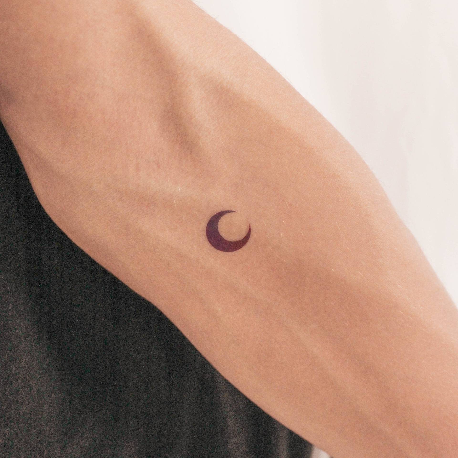 Lila Farbverlauf Mond Halbmond Temporäres Tattoo | 3Er Set von smalltattoos