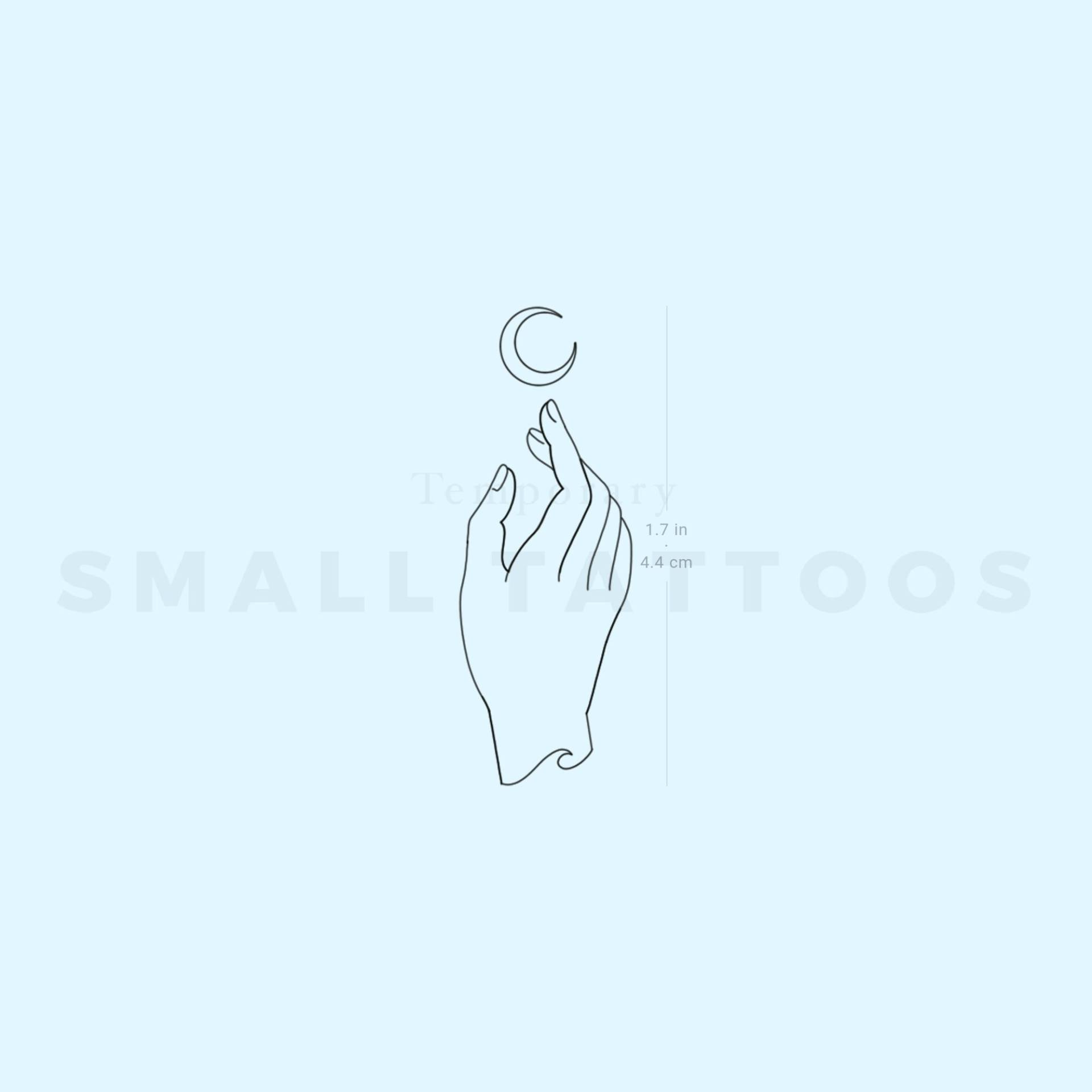 Luna Halbmond Und Hand Temporäres Tattoo Von Jakenowicz | 3Er Set von smalltattoos