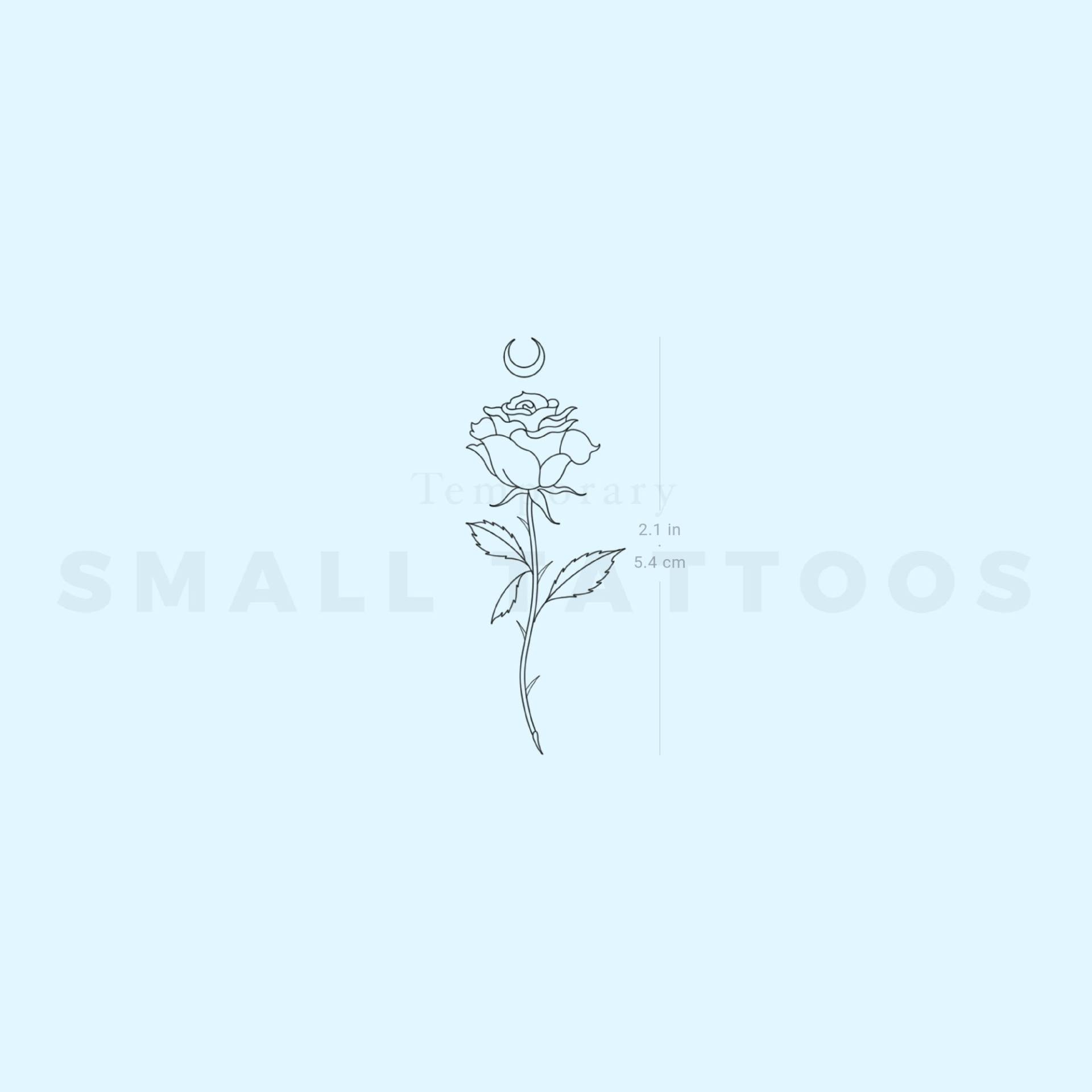 Mond Rose Temporäres Tattoo Von Jakenowicz | 3Er Set Mond Rose Temporäres Tattoo Von Jakenowicz | 3Er Set von smalltattoos