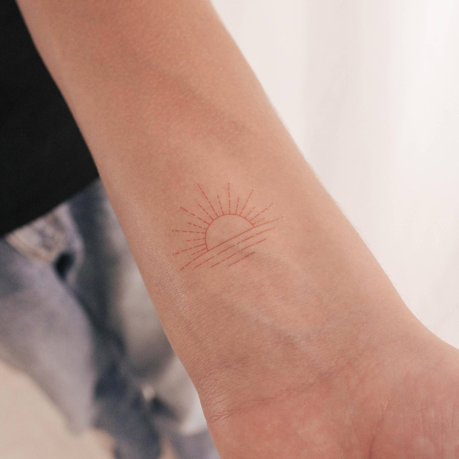 Roter Sonnenuntergang Temporäres Tattoo Von Jakenowicz | 3Er Set von smalltattoos