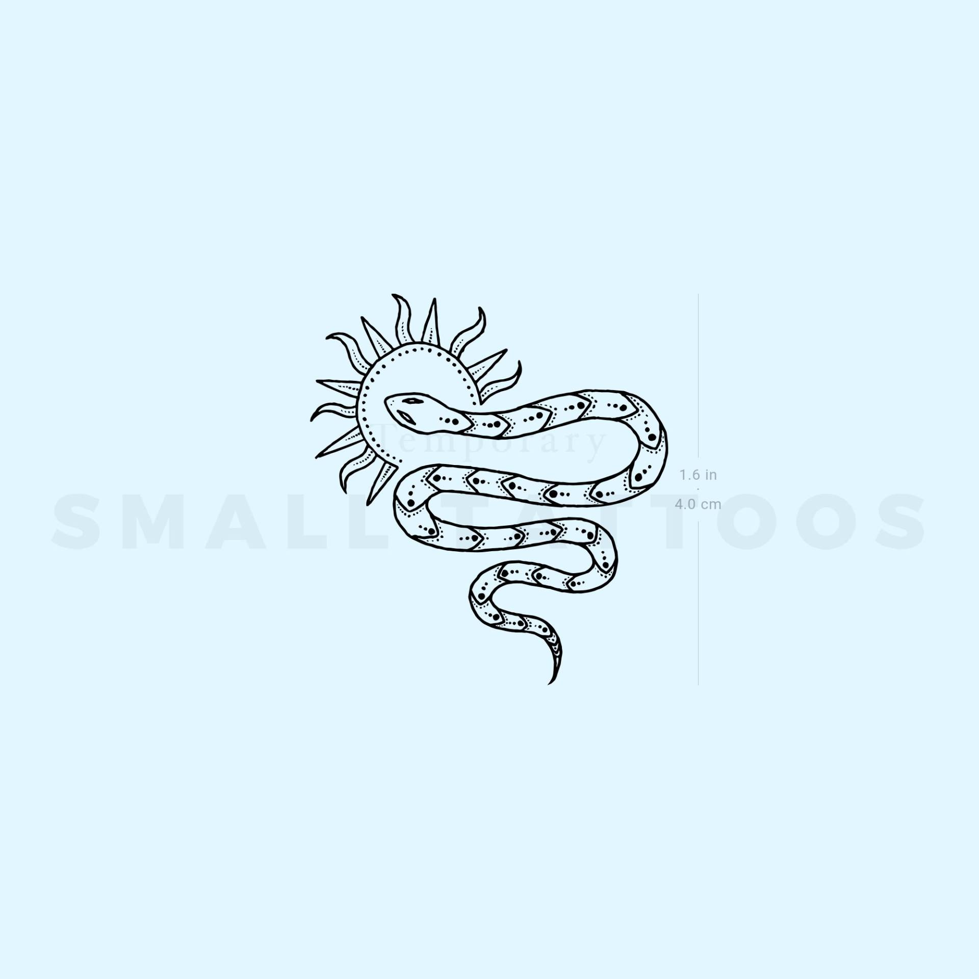 Sonne Schlange Temporäres Tattoo | 3Er Set von smalltattoos