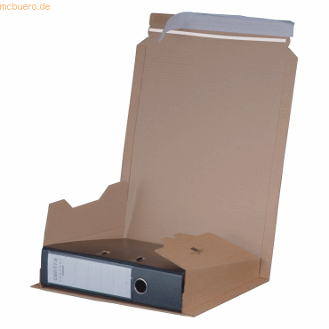 20 x smartboxpro Ordner-Versandverpackung 320x290x35-80mm braun von smartboxpro