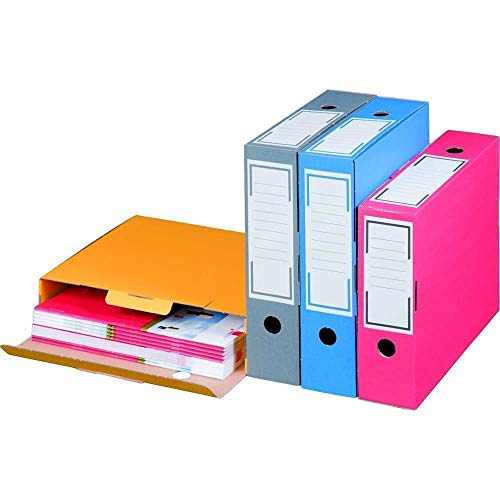 Archiv-Ablagebox farbig Schmal 80 mm Blau Archivschachtel Archivkarton 20 Stück von smartboxpro