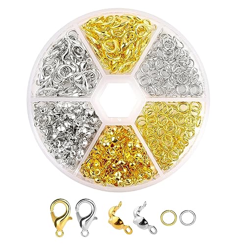 smartelf 460 Stück Kettenverschluss, Verschlüsse für Armbänder, Verschluss Armband, 2 Farben Armband Verschluss Set, Armband Verschlüsse, Kettenverschluss Silber,Armbandverschlüsse (Gold und Silber) smartelf 460 Stück Kettenverschluss, Verschlüsse für Armbänder, Verschluss Armband, 2 Farben Armband Verschluss Set, Armband Verschlüsse, Kettenverschluss Silber,Armbandverschlüsse (Gold und Silber) von smartelf