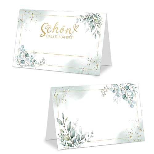 smartelf 50 Stück Hochzeit Tischkarten, Tischkarten Geburtstag, Tischdekoration Platzkarten mit Text "Schön, dass du da bist", Namensschilder Hochzeit für Geburtstag, Kommunion smartelf 50 Stück Hochzeit Tischkarten, Tischkarten Geburtstag, Tischdekoration Platzkarten mit Text "Schön, dass du da bist", Namensschilder Hochzeit für Geburtstag, Kommunion von smartelf