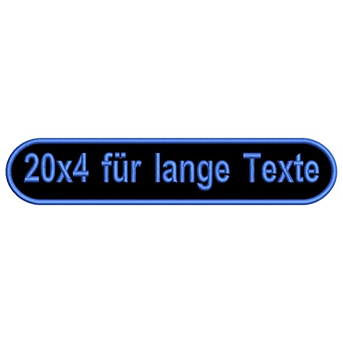 Rechteckiger Aufnäher Rec3 mit stark abgerundeten Ecken - für Deinen Wunschtext - viele Farben und Größen zur Auswahl - 20x4cm - personalisiert von smartoutdoor