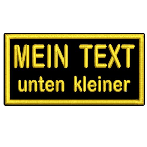 smartoutdoor Zweizeiliger, rechteckiger Wunschtextaufnäher Rec1 - Zeile kleiner - viele Farben und Größen (10x5cm) von smartoutdoor