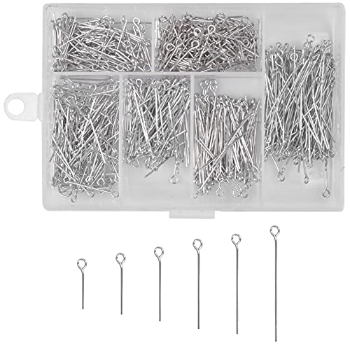 6 Größen Kettelstifte Metall Nietstifte Schmuckherstellung Ösennadeln Pins Offene Prismenstifte Pins mit Box für Ohrringe Armband Armatur Halskette Reparieren 42/31/28/24/21/17mm von smatime