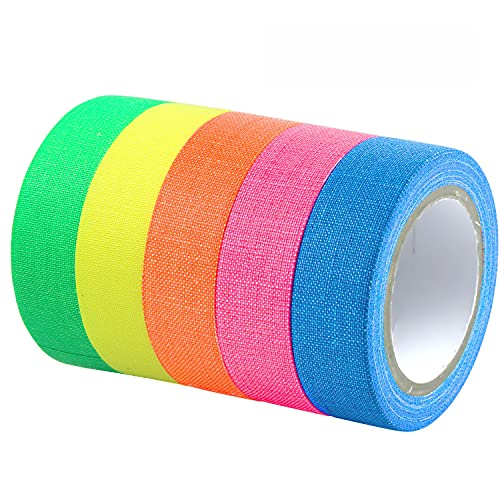 Fluoreszierende Stoffbänder, fluoreszierende Stoffbänder, Neon-Klebeband, fluoreszierendes Band, UV, Blacklight, reaktive Neon-Tapes für Partys, Dekoration (12,7 mm x 5 m pro Rolle) Fluoreszierende Stoffbänder, fluoreszierende Stoffbänder, Neon-Klebeband, fluoreszierendes Band, UV, Blacklight, reaktive Neon-Tapes für Partys, Dekoration (12,7 mm x 5 m pro Rolle) von smatime