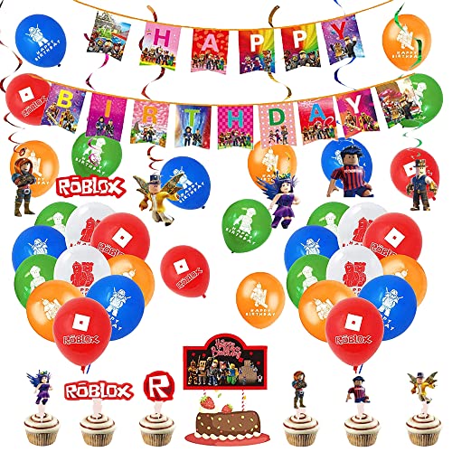 Deko Geburtstag Roblox Geburtstag Deko Roblox Luftballons Encanto Geburtstag Luftballons Roblox Party Deko Roblox Geburtstagsdeko Roblox Girlande Kuchendeckel Spiralornamente für Spielliebhaber von smileh