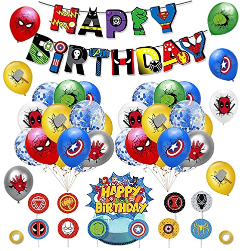 Deko Geburtstag Superhelden Geburtstag Deko Marvel Luftballons Avengers Geburtstag Luftballons Rächer Party Deko Superheld Geburtstagsdeko Superhero Geburtstag Girlande Superhelden Kuchendeckel von smileh