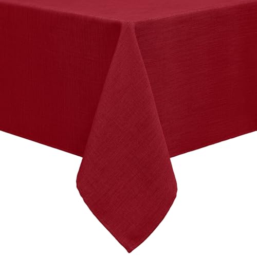 smiry Leinenoptik Tischdecke Abwaschbar Lotuseffekt Eckig 140 x 240 cm Tischtuch Leinendecke Wasserabweisend Tafeldecke Tischwäsche Fleckschutz, Rot smiry Leinenoptik Tischdecke Abwaschbar Lotuseffekt Eckig 140 x 240 cm Tischtuch Leinendecke Wasserabweisend Tafeldecke Tischwäsche Fleckschutz, Rot von smiry