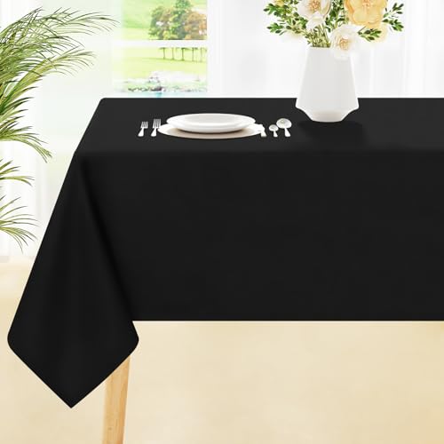 smiry Rechteckige Tischdecke, wasserdicht, schmutzabweisend, Polyester, dekorativ, waschbar, Stoff-Tischdecke für Esszimmer, Buffet, Partys und Outdoor, 60 x 120 cm, Schwarz smiry Rechteckige Tischdecke, wasserdicht, schmutzabweisend, Polyester, dekorativ, waschbar, Stoff-Tischdecke für Esszimmer, Buffet, Partys und Outdoor, 60 x 120 cm, Schwarz von smiry
