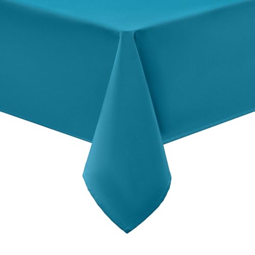 smiry Tischdecke Abwaschbar Rechteckig 140x140cm Tischtuch Polyester Wasserabweisend Lotuseffekt Tischwäsche Schmutzabweisend Abwischbare Tafeldecke für Party Küche Weihnachten, Türkisblau smiry Tischdecke Abwaschbar Rechteckig 140x140cm Tischtuch Polyester Wasserabweisend Lotuseffekt Tischwäsche Schmutzabweisend Abwischbare Tafeldecke für Party Küche Weihnachten, Türkisblau von smiry