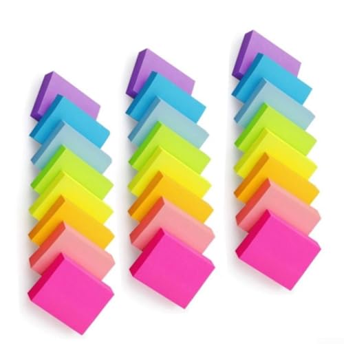 Snowchecking Bunte rechteckige Haftnotizen, 51 x 38 mm, 24 Blöcke, 75 Blatt pro Block, selbstklebende Notizblöcke für Büro, Schule, Zuhause Snowchecking Bunte rechteckige Haftnotizen, 51 x 38 mm, 24 Blöcke, 75 Blatt pro Block, selbstklebende Notizblöcke für Büro, Schule, Zuhause von snowchecking