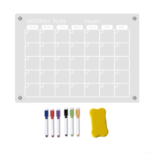 Snowchecking Magnetisches Whiteboard für die Küche, Whiteboard für Frid, transparenter Acryl-Notizblock, Monatsplan, Nachrichtenbrett, Kühlschrankmagnet (klein) von snowchecking