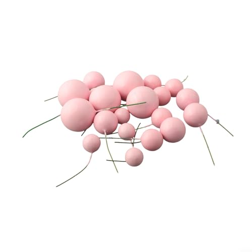 Torten-Set, 20 dekorative Schaumstoffkugeln, perfekt für Hochzeiten und Geburtstage (Rosa) von snowchecking