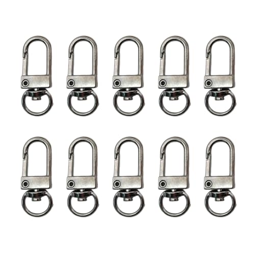 10 Stück drehbare Karabinerverschlüsse aus Metall, Schlüsselanhänger-Haken, Hardware-Zubehör für Handtaschen, Schmuckherstellung von sodeber