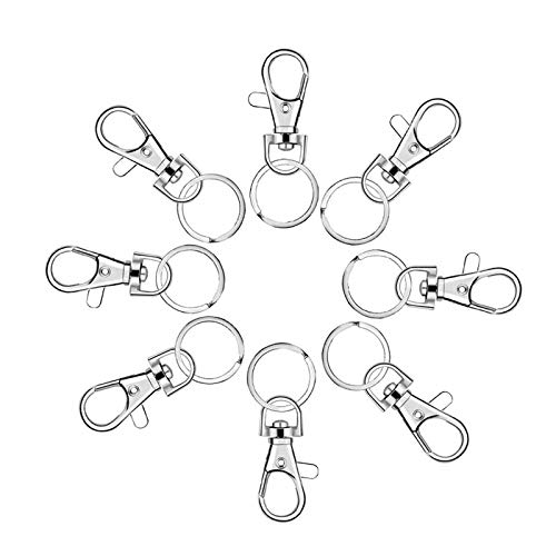 100 x Schlüsselanhänger-Haken, Karabinerverschluss mit Ringen, Kunst für Schlüsselband, Schmuck 100 x Schlüsselanhänger-Haken, Karabinerverschluss mit Ringen, Kunst für Schlüsselband, Schmuck von sodeber