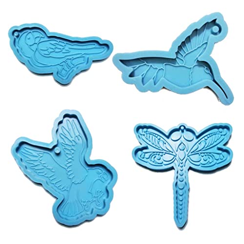 4 Stück Kolibri Papagei für Schmetterling Schlüsselanhänger Epoxidharz Form handgefertigte Ohrringe Anhänger Silikon 4 Stück Kolibri Papagei für Schmetterling Schlüsselanhänger Epoxidharz Form handgefertigte Ohrringe Anhänger Silikon von sodeber